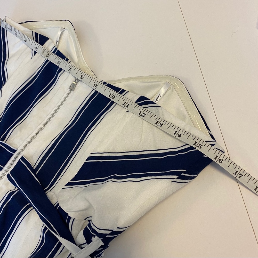 Bardot Edie Stripe Strapless Belted Jumpsuit sz 8 - Picture 8 of 8